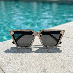 Luxurious Cat Eye <b>Sunglasses</b> Full Rim Rhinestone Frame UV400 Protection Women Accessories - Product Image 4