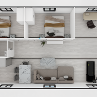Maison préfabriquée pliable, 2 à 3 chambres, maison portable pliable, cabane extensible de 40 pieds, maison conteneur pour hôtel