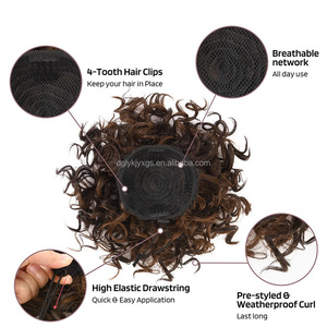 WE18 kurze Perücken Curly Draw string Hair Chignogn Großes lockiges synthetisches Haar <span class=keywords><strong>Messy</strong></span> Hair <span class=keywords><strong>Bun</strong></span> Scrunch ies - Product Image 4