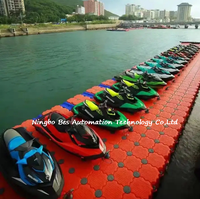 Plateforme flottante modulaire en plastique HDPE en forme de cube pour jet ski, ponton flottant sur l'eau