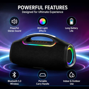 5.3 Replaceable Battery Stereo Wireless <b>Speaker</b> Outdoor Boombox Fabric Audio AUX TF USB 20W Portable <b>Bluetooth</b> Subwoofer - Product Image 6