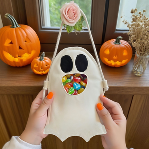 Bolsa de Lona Reutilizable para <span class=keywords><strong>Halloween</strong></span>, Bolsa para Guardar Dulces para Niños, Bolsa para Golosinas con Diseño de Fantasma - Product Image 1