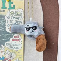 Porte-clés en peluche pistolet dessin animé mignon, doux et moelleux, en forme de pistolet, breloque de sac, visage de lunettes de soleil cool, pendentif créatif pour sac à dos, cadeau