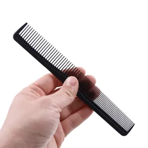 Peigne de salon noir en plastique à dents fines et larges peigne de barbier à cheveux coupe/style/peigne de coiffure - Product Image 5