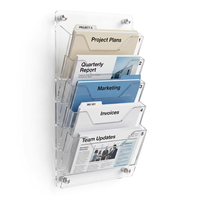 Présentoir de comptoir en acrylique à 4 niveaux de qualité supérieure, design cascade, pour brochures et magazines, support de prospectus, direct usine