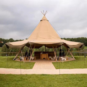 Carpa de Lujo Grande para Exteriores 2026, Carpa Tipi con Postes de Madera para Glamping, Carpa Piramidal para Playa, Pradera, Desierto, Carpa Safari en Oferta, Carpa para Bodas - Product Image 4