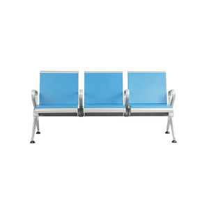 Sillas de Espera Hewei Technology LC145-K1, Banco Azul de Tres Asientos para Hospital, con Pasamanos Reforzados, Silla de Fila Larga - Product Image 2