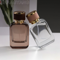 Flacon de parfum cosmétique en verre vide de luxe personnalisé avec pulvérisation couleur or, noir, marron, 30 ml, 50 ml, 100 ml, avec boîte cadeau