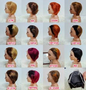 Promotion 10$ Perruques Courtes Droites Pixie 13x4 Lace Frontal 8 Pouces Colorées Prix Usine Vente en Gros 100% Cheveux Humains - Product Image 5