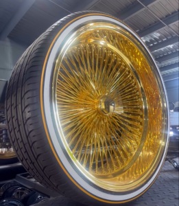 Cerchi in Lega Cromati Personalizzati JC 13x7 Pollici con 100 Raggi Dorati per <span class=keywords><strong>Cadillac</strong></span> Fleetwood Brougham <span class=keywords><strong>DeVille</strong></span> - Product Image 6