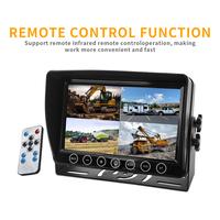 Système de Caméra de Recul DVR Quadri-écran et Kit Moniteur AHD 4 Canaux 7/9 Pouces pour Camions et Engins Lourds