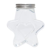 Bouteille de boisson jetable ronde en forme d'étoile de 300 ml, 400 ml, 500 ml avec bouchon en aluminium, bouteille en plastique pour jus