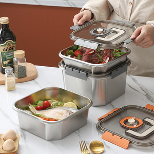 Stainless Steel 304 Metal Food Storage Containers with Lids Heatable <strong>Snack</strong> &amp; <strong>Meal</strong> <strong>Prep</strong> Portable Food Box for Kids - Product Image 5