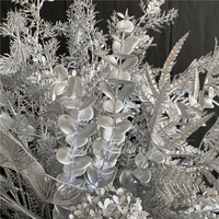 Silber Serie Hochzeits saal dekorative Decke hängen Nebel Nebel Eis Gras konserviert Kunststoff Blumen arrangement Schöne Blätter