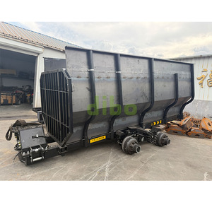 Remorque hydraulique DIBO CE pour l'exploitation forestière et agricole, 14 tonnes, pour le transport de bois, avec côtés à lattes et grue forestière - Product Image 4