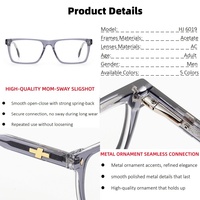 Personnalisation Nouveau design Lunettes optiques en acétate pour hommes Style professionnel Anti-lumière bleue Montures de lunettes pour un usage quotidien OEM/ODM