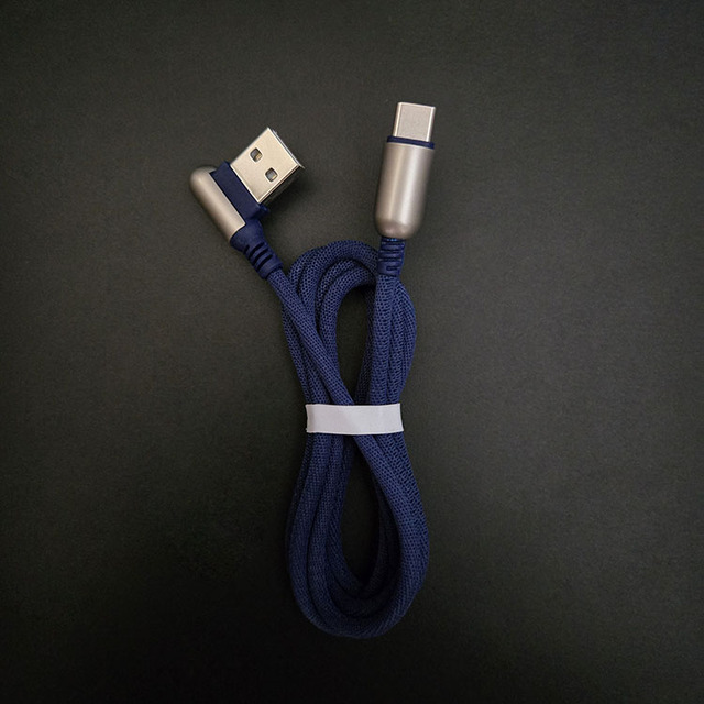Manufacturing and Supply Braided 90 Degree Elbow L Shaped Right Angle USB to USB C Cables