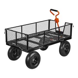Carrito utilitario de acero de 1200 libras, plataforma de malla lateral extraíble, estructura de plástico, herramientas de almacenamiento, transporte de compras, OEM personalizable - Product Image 3