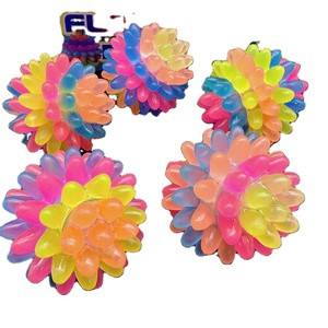 HAPU Factory No <b>Lights</b> 5cm TPR Boom <b>Rainbow</b> Ball Bounce Ball Flicker Air Children's Toy Gift Elastic Cat Dog Toy - Product Image 1