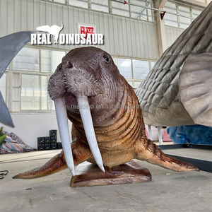 Dekorasi kebun binatang animatronik akuarium hewan ukuran hidup patung Walrus - Product Image 1