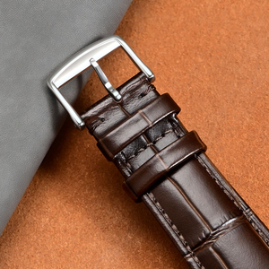 Bracelet de montre en cuir pleine fleur de vache avec motif bambou et logo personnalisé pour Longines – Remplace les bracelets de 14, 15 et 20 mm - Product Image 5