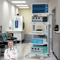 Chariot d'urgence multifonctionnel en plastique ABS et alliage d'aluminium aéronautique pour hôpital, anesthésie, avec 4 roulettes à verrouillage individuel pour clinique