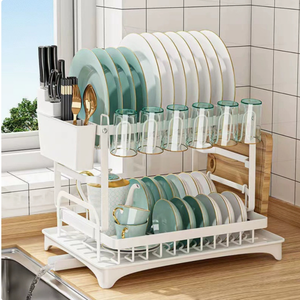 Gran oferta, <span class=keywords><strong>de</strong></span> 2 niveles <span class=keywords><strong>de</strong></span> cocina <span class=keywords><strong>de</strong></span> Metal estante <span class=keywords><strong>de</strong></span> almacenamiento, encimera, <span class=keywords><strong>fregadero</strong></span>, organización, <span class=keywords><strong>escurridor</strong></span> <span class=keywords><strong>de</strong></span> secado <span class=keywords><strong>de</strong></span> <span class=keywords><strong>platos</strong></span> con estante montado en la pared, almacenamiento <span class=keywords><strong>de</strong></span> ollas - Product Image 2