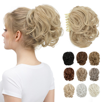 Extensions de cheveux synthétiques courtes et bouclées de haute qualité en forme de queue de cheval à pince pour femmes, vente en gros