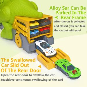 Camión <span class=keywords><strong>de</strong></span> Transporte <span class=keywords><strong>de</strong></span> <span class=keywords><strong>Dinosaurios</strong></span> KSF, Juguete Educativo <span class=keywords><strong>de</strong></span> Metal Fundido a Presión con Ruedas Libres para Niños - Product Image 6
