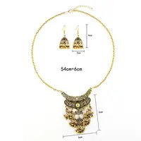 Новый золотой чокер, металлическое ожерелье, металлические серьги с цветком и цепь, индийские наборы, длинные модные ювелирные изделия