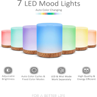 Diffuseur d'huiles essentielles 300 ml, humidificateur premium silencieux 5 en 1, diffuseur d'arômes avec 7 couleurs LED et interrupteur d'arrêt automatique