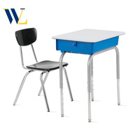 Ensemble de chaises et de bureaux réglables au design moderne avec boîte à livres en plastique pour étudier en classe à l'université et dans les écoles