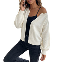 Rundhals-Cardigan 2026 Neuer Stilvoller Retro Europäischer und Amerikanischer Langarm-Herbst- und Winter-Strickpullover für Damen