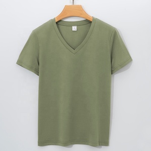 <span class=keywords><strong>T</strong></span>-shirts pour femmes à col en V en coton à fibres longues de haute <span class=keywords><strong>qualité</strong></span> avec logo personnalisé, vêtements de sport, <span class=keywords><strong>t</strong></span>-<span class=keywords><strong>shirt</strong></span> de travail <span class=keywords><strong>blanc</strong></span> classique pour femmes - Product Image 5