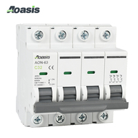Disjoncteur miniature AON-63 Dz47 4P MINI MCB 2A à 63A 400V AC 6KA sur rail DIN pour unité de distribution de terminaux électriques
