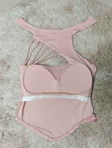 Camisola Corta Sexy con <span class=keywords><strong>Tirantes</strong></span> Huecos para Mujer, Estilo Veraniego, Sexy para Usar al Aire Libre, con Cuello Alto - Product Image 5