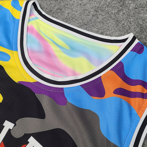 カスタムロゴデザインバスケットボールユニフォーム デジタル昇華プリント迷彩リバーシブルバスケットボールジャージ メンズ・キッズ向け - Product Image 5