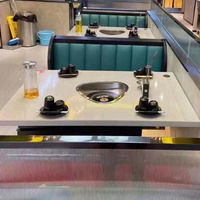 Tables de restaurant VIP circulaires sur mesure pour fondue, pour 6 à 8 personnes, prix abordables, tables de barbecue pour fondue