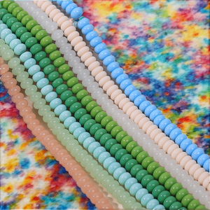 Cuentas Redondas Planas de Cristal Multicolor de 4*8mm para Hacer Joyería DIY, Amarillo, Naranja, Blanco, Morado, Rosa, Verde - Product Image 2