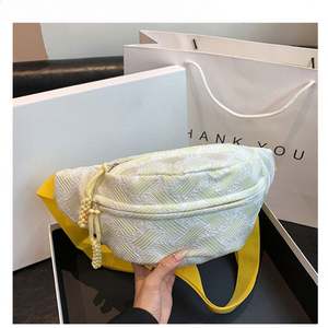 กระเป๋าคาดเอวไนลอนลายทางกันน้ำแบบลำลองสำหรับผู้หญิงปี 2024 ความจุขนาดใหญ่ สะพายข้าง สะพายไหล่เดียว สายโซ่ - Product Image 6