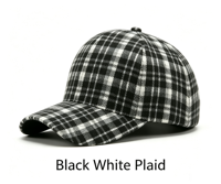 Casquette de baseball vintage en mélange de laine à carreaux, casquette classique à visière incurvée à motif écossais, chapeau unisexe tendance pour toutes les saisons, vente en gros