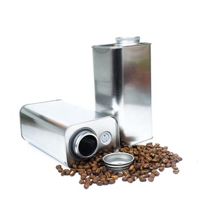 280g 300g Factory wholesale custom food grade air tight coffee bean container silver coffee packaging coffee cans with air valve