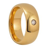 Klassischer Single CZ Stone Inlay vergoldeter Wolfram Ehering für Verlobung geschenk Party Jubiläum Stilvolle Eheringe