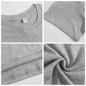 T-shirts pour hommes surdimensionnés en coton 100% 200GSM, logo personnalisé, bordure côtelée, anti-rétrécissement, col rond, manches courtes, vêtements - Product Image 2