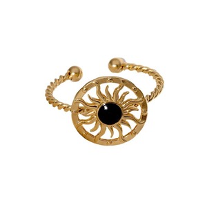 <b>Ring</b> Sunflower Stainless Steel Gold-Plated Waterproof Open <b>Ring</b> 18K <b>Resizable</b> Fashion Jewelry for Women Wedding Gifts - Product Image 5