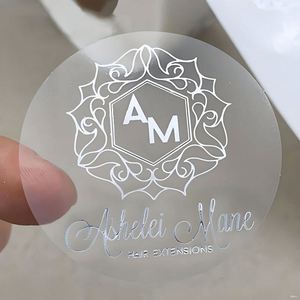 Wholesale Price Custom Printing PVC Waterproof Transparent <b>Stickers</b> with Gold Foil Embossing for Supermarket Use - Product Image 2