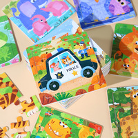 9 pièces en bois petit puzzle pour 3-7 ans dessin animé animal trafic avion conseil pour maternelle enfants éducation précoce jouet