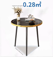 Ensemble de tables basses gigognes contemporaines trois pièces en métal doré, acier inoxydable et bois, pour usage extérieur, hôtels, gymnases et salles de bain