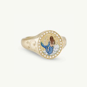 Bague en acier inoxydable de style européen et américain, tendance et populaire, pour la Saint-Valentin, avec motifs Lion, Sirène, Cœur, Amour et peinture colorée - Product Image 5