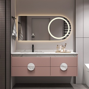 Ensemble de coiffeuse en bois massif, avec miroir à éclairage intelligent et évier en <span class=keywords><strong>fonte</strong></span> - Product Image 3